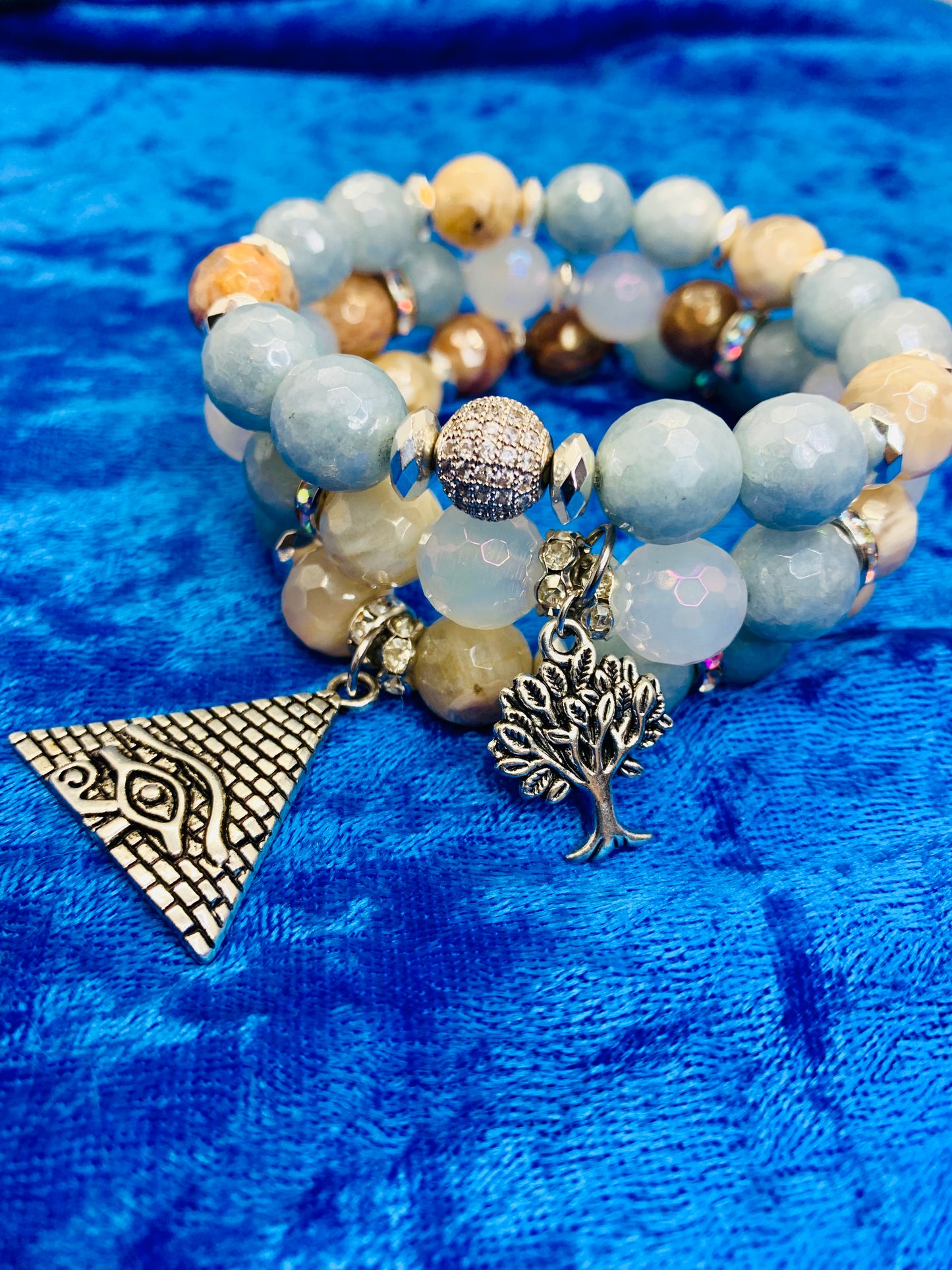 3 Stacked Bracelet with Charms