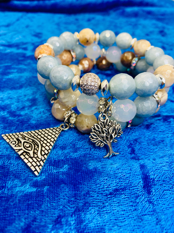 3 Stacked Bracelet with Charms