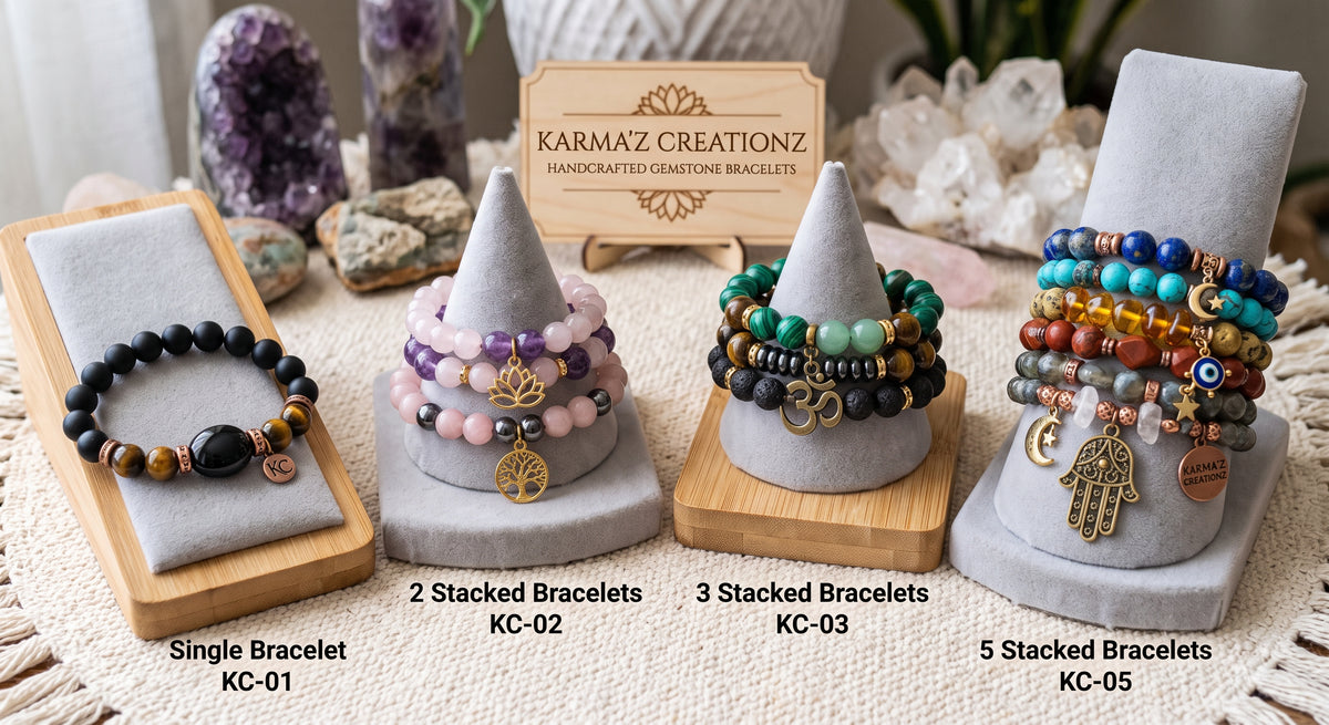 Custom Stacked Crystal & Stone Beaded Bracelets